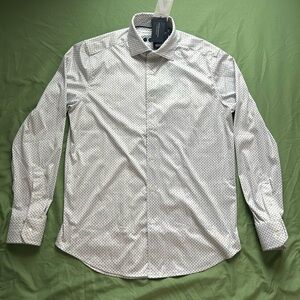NWT Victor Emmanuel Ultra Stretch Men’s Button-Down Shirt- Small 15”, 32-33”